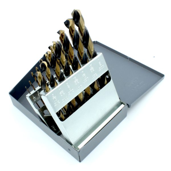 15PC Fractional Black & Gold Jobber Drill Bit Set
