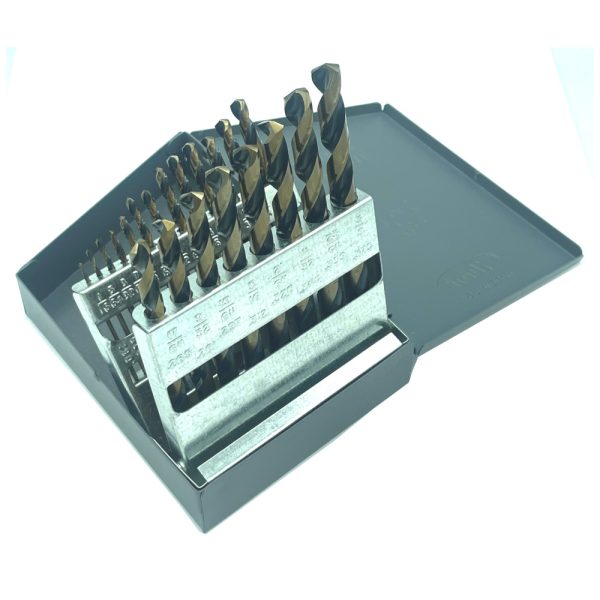 21PC Fractional Black & Gold Jobber Drill Set (up to 3/8")
