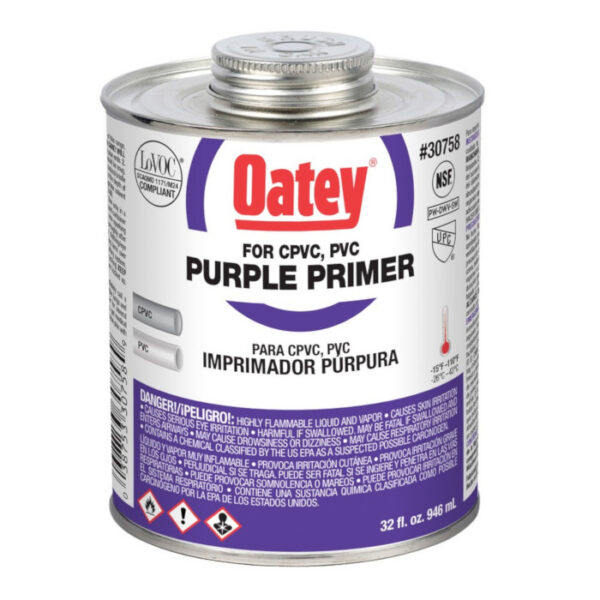 OATEY PVC PIPE CEMENT PURPLE PRIMER